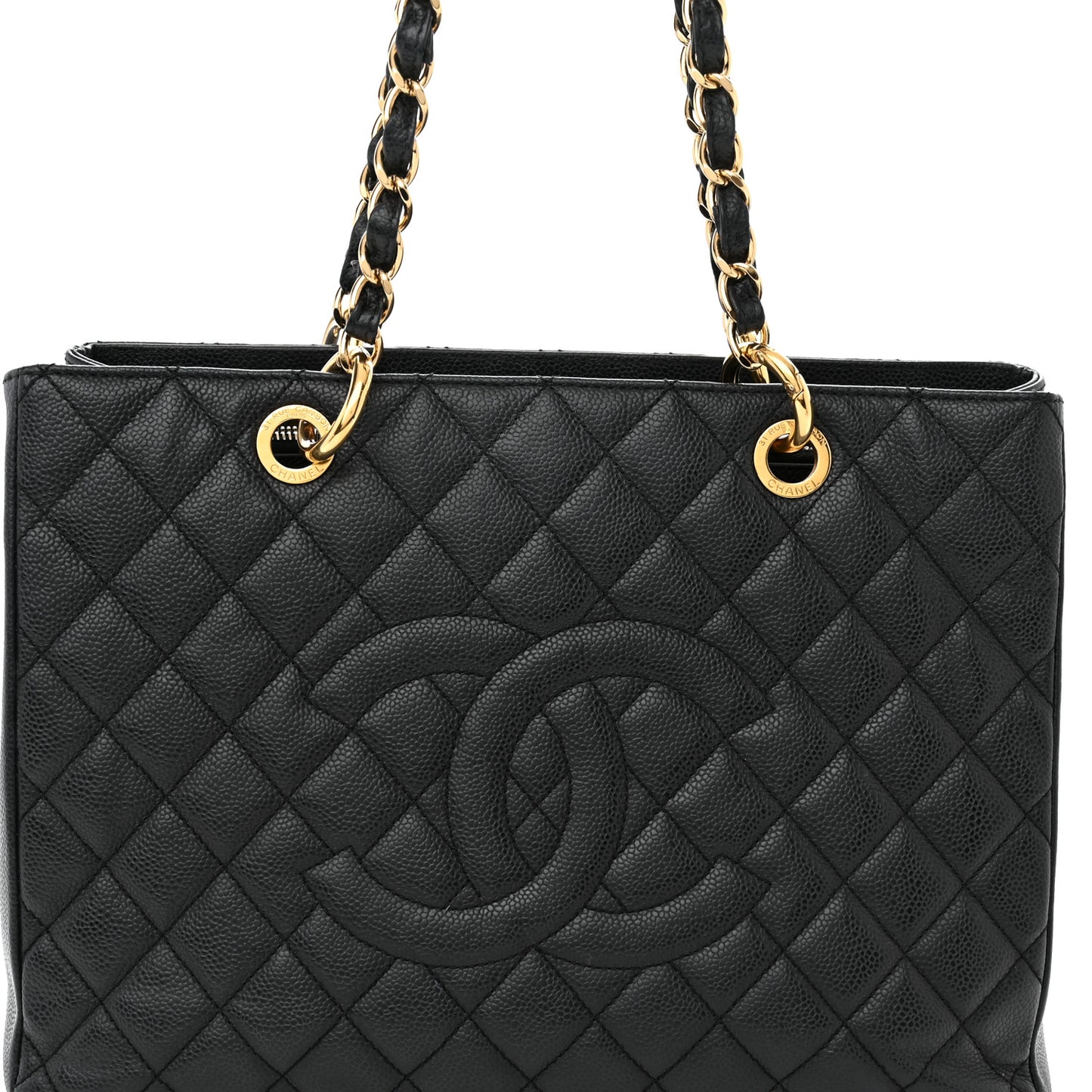 Caviar Quilted Grand Shopping Tote GST Black