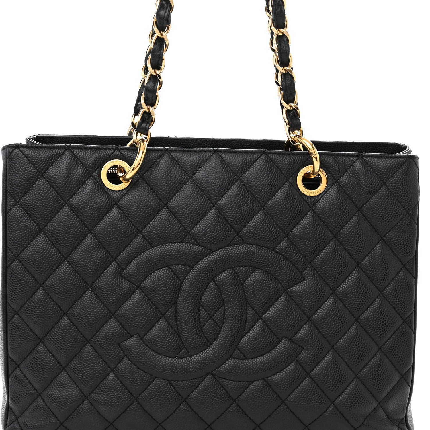 Chanel Caviar Quilted Grand Shopping Tote GST Black 8 of 14