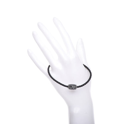 David Yurman Sterling Silver Black Diamond Leather Chevron Bracelet 2 of 6