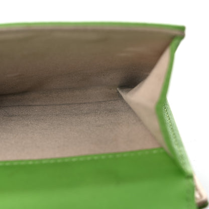 Chanel Lambskin Camellia Embossed Compact French Flap Wallet Green 21 of 21