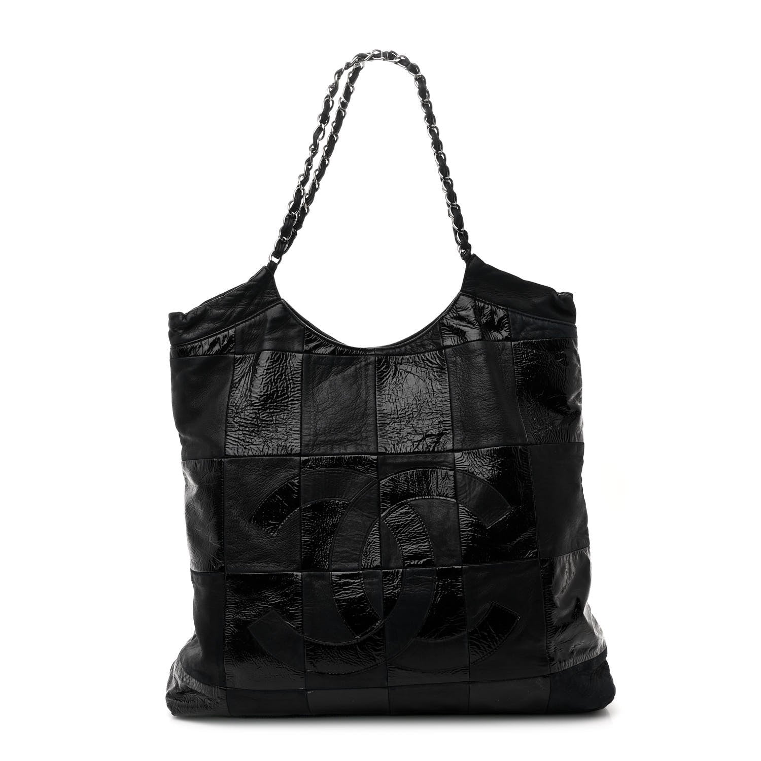 Chanel Patent Calfskin Patchwork Brooklyn Tote Black 1 of 10