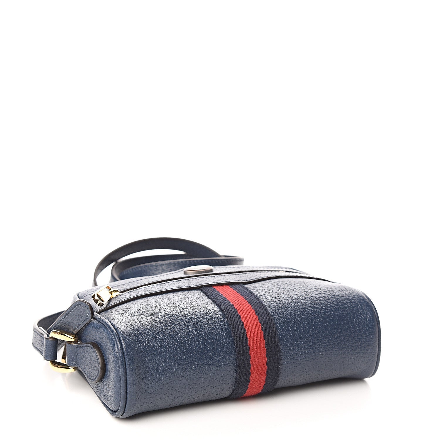 Gucci Textured Calfskin Web Mini Ophidia Shoulder Bag Blue Agata 4 of 11