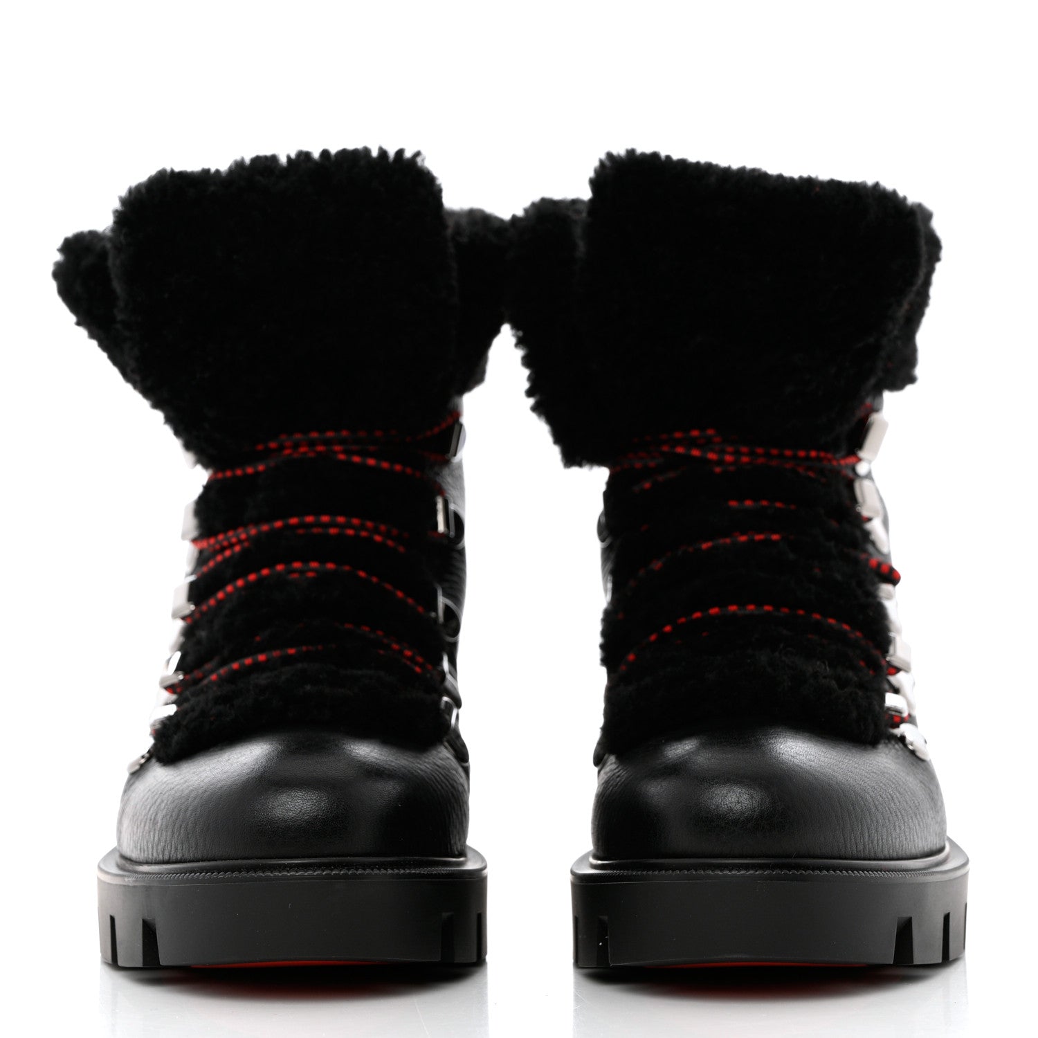 Christian Louboutin Calfskin Shearling Edelvizir 70 Desert Boots 37 Black 3 of 8