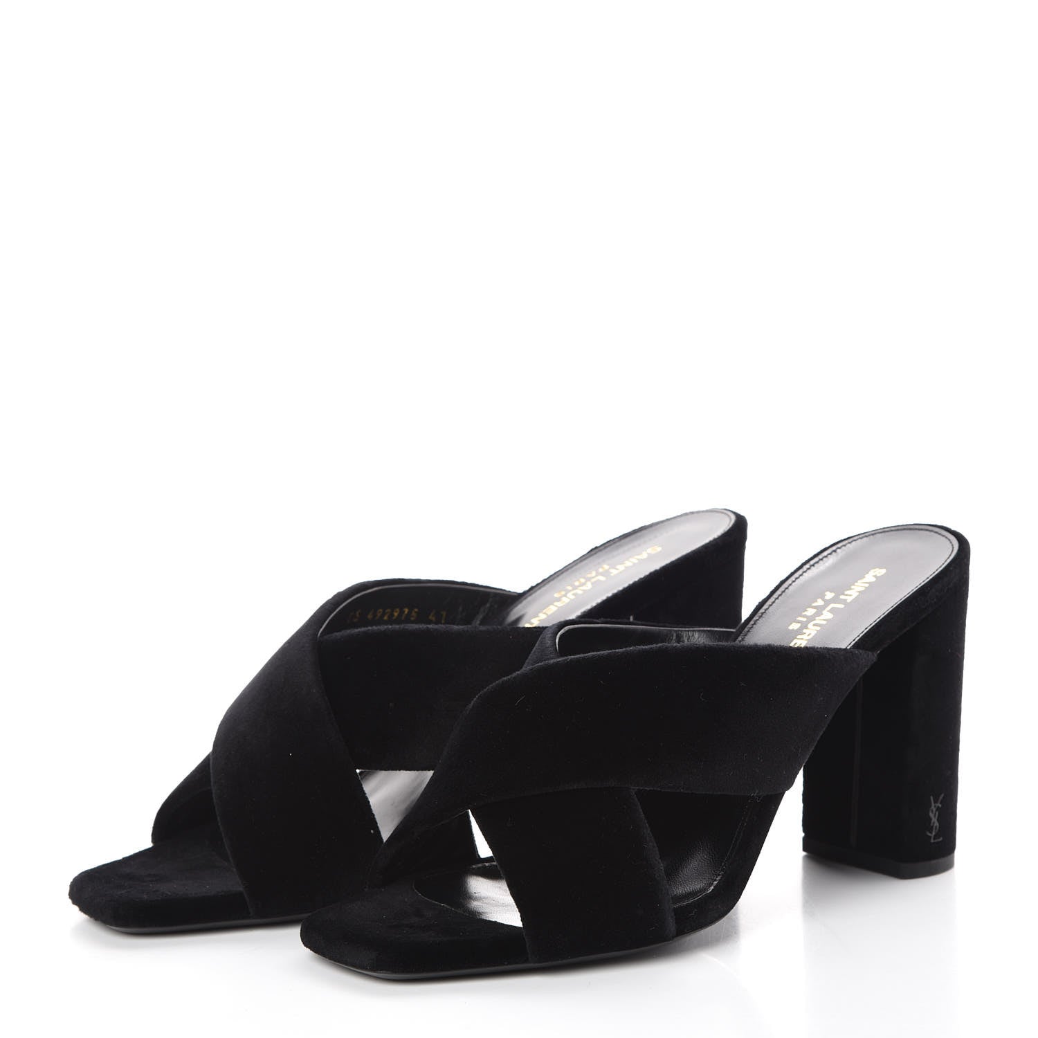 Saint Laurent Velvet LouLou 95 Mules 41 Black 3 of 8