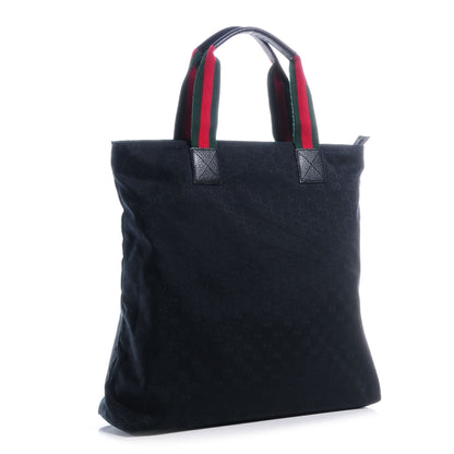 Gucci GG Monogram Large Web Handle Vertical Tote Black 3 of 9
