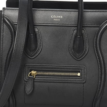Celine Smooth Calfskin Nano Luggage Black 10 of 10