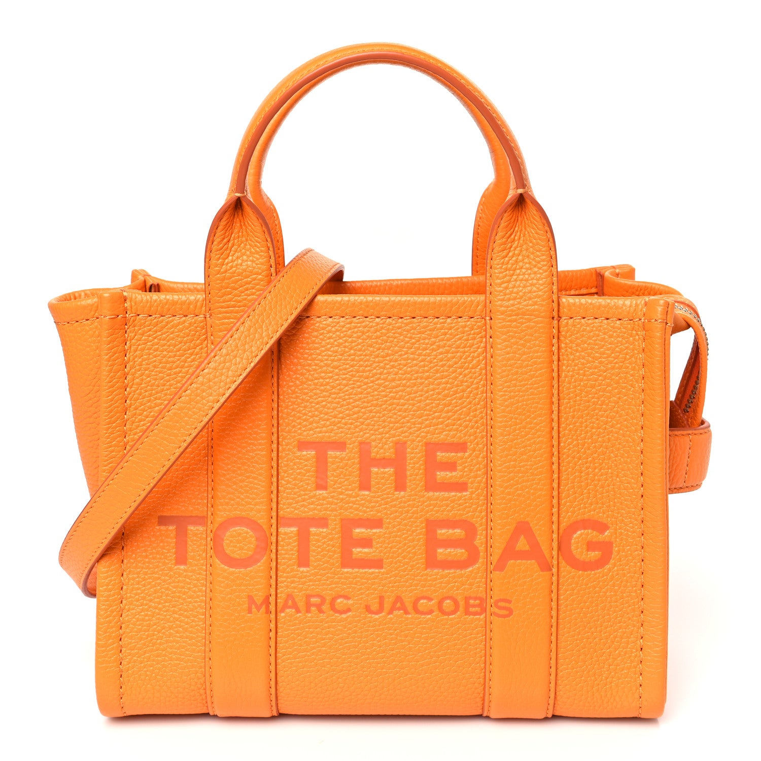 Marc Jacobs Grained Calfskin Mini The Tote Bag Artisan Gold 1 of 8