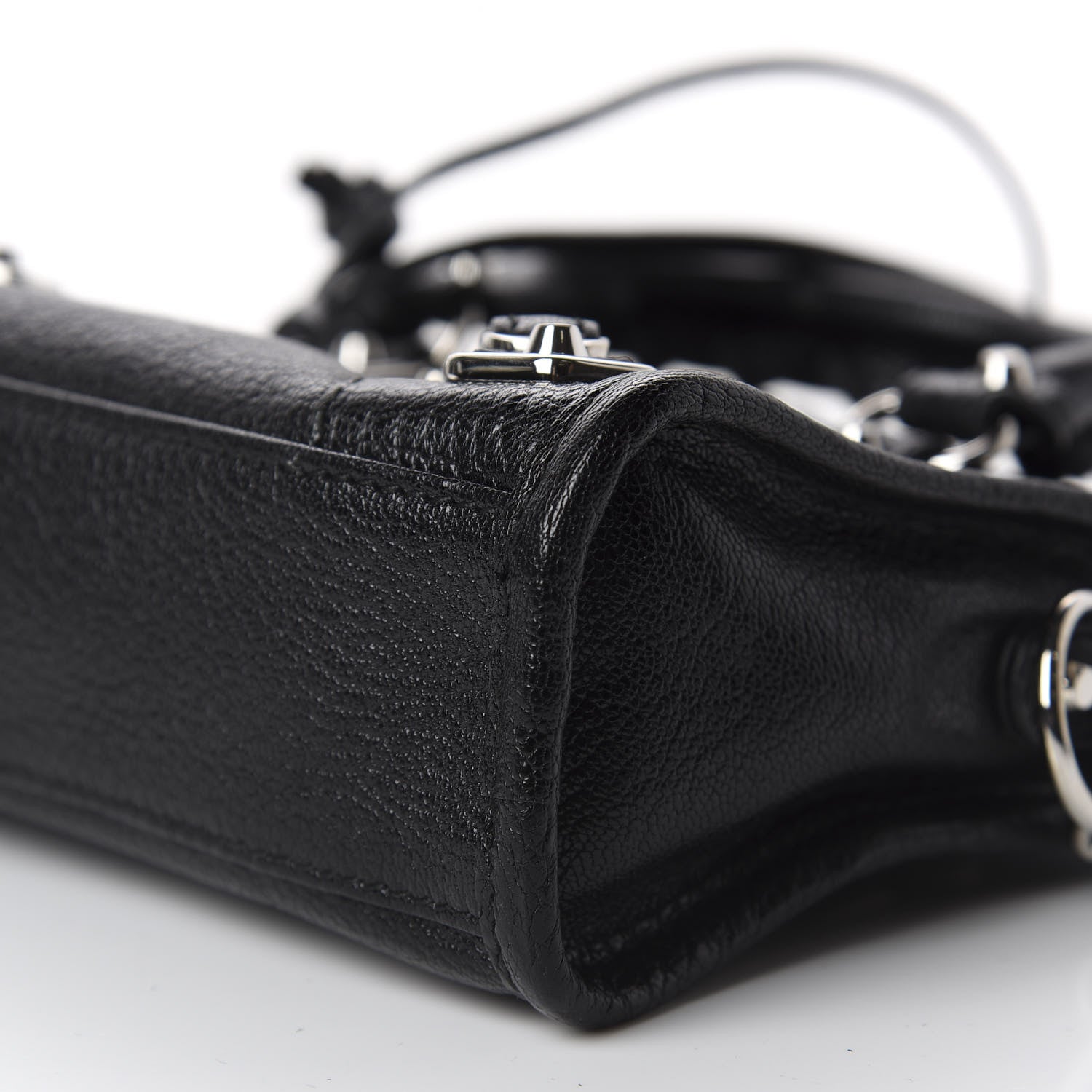 Balenciaga Chevre Silver Metallic Edge Hardware Nano City Black 4 of 10