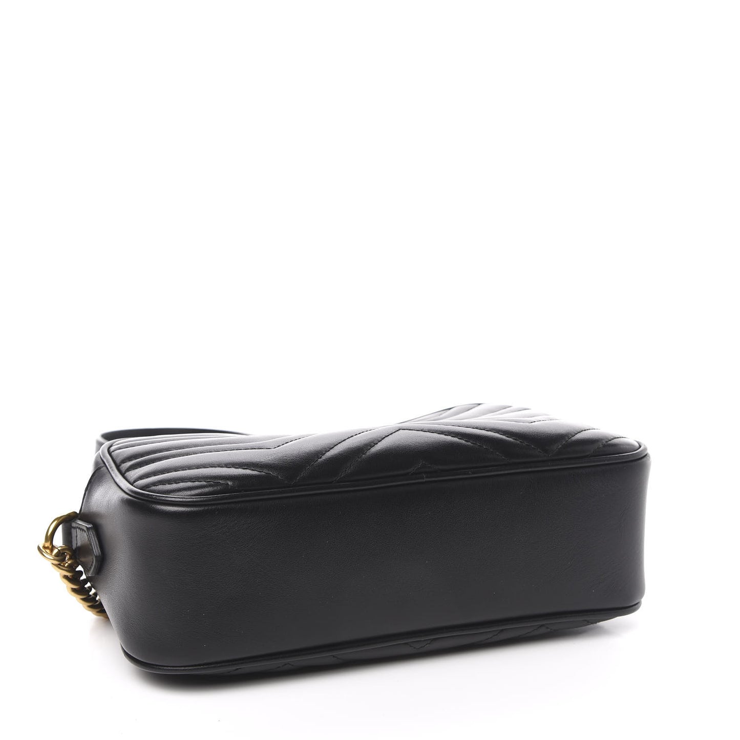 Calfskin Matelasse Small GG Marmont Chain Shoulder Bag Black