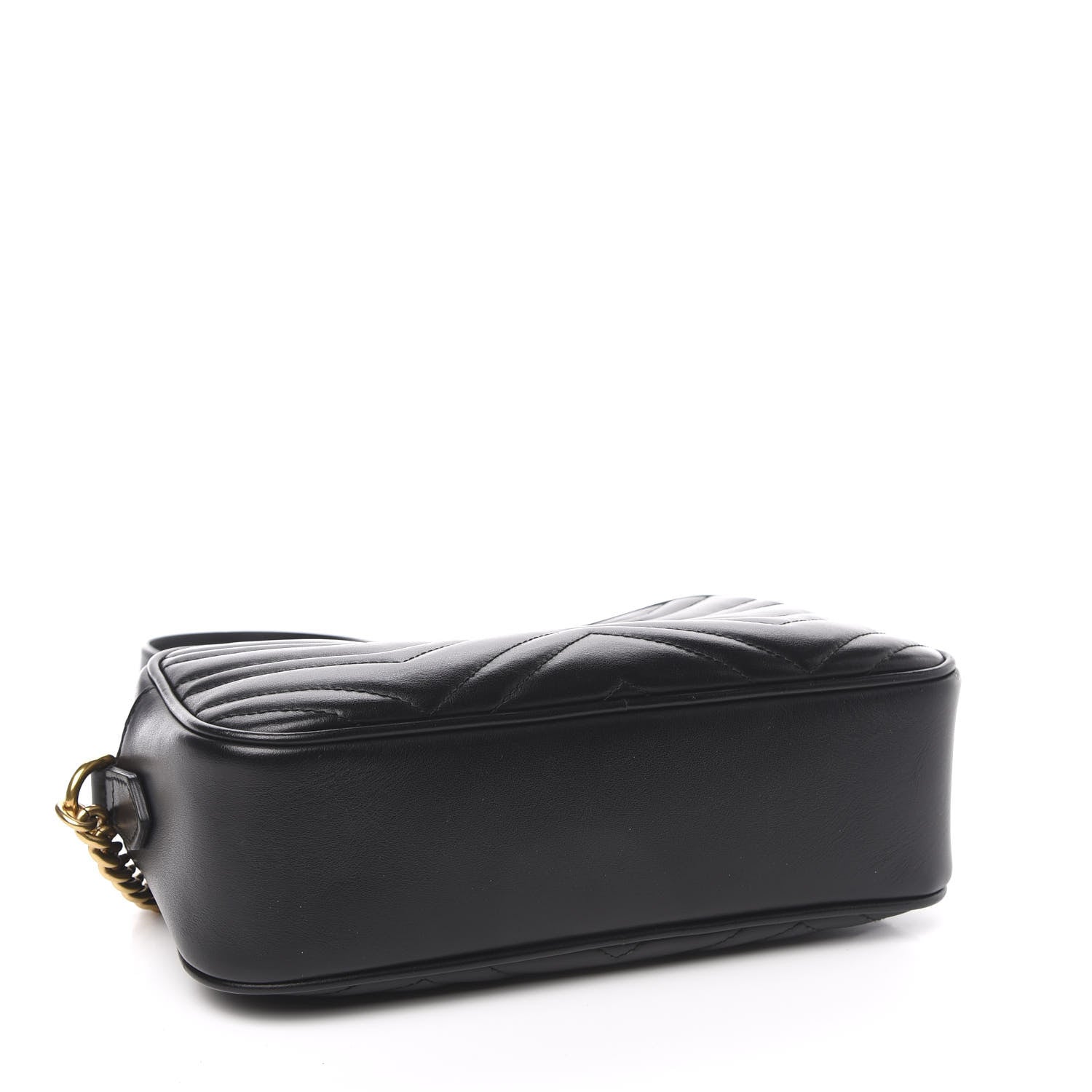 Gucci Calfskin Matelasse Small GG Marmont Chain Shoulder Bag Black 4 of 10
