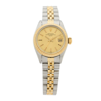 Rolex Stainless Steel 18K Yellow Gold 26mm Oyster Perpetual Date Watch Champagne 6917 1 of 5