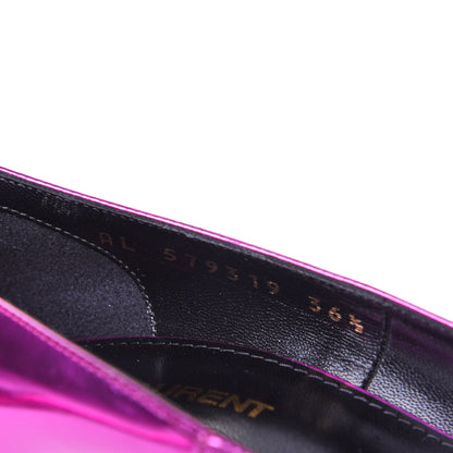 Saint Laurent Metallic Calfskin Kiki 85 Pumps 36.5 Fuchsia 10 of 10