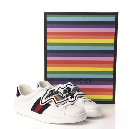 Gucci Calfskin Ayers Web UFO Dragon Embroidered Mens Ace Sneakers 11 White 10 of 10