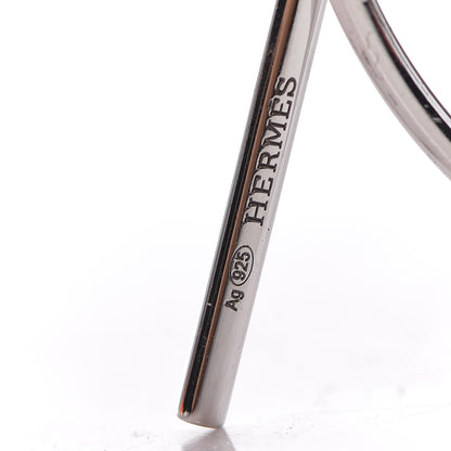 Hermes Sterling Silver MM Loop Earrings 3 of 6