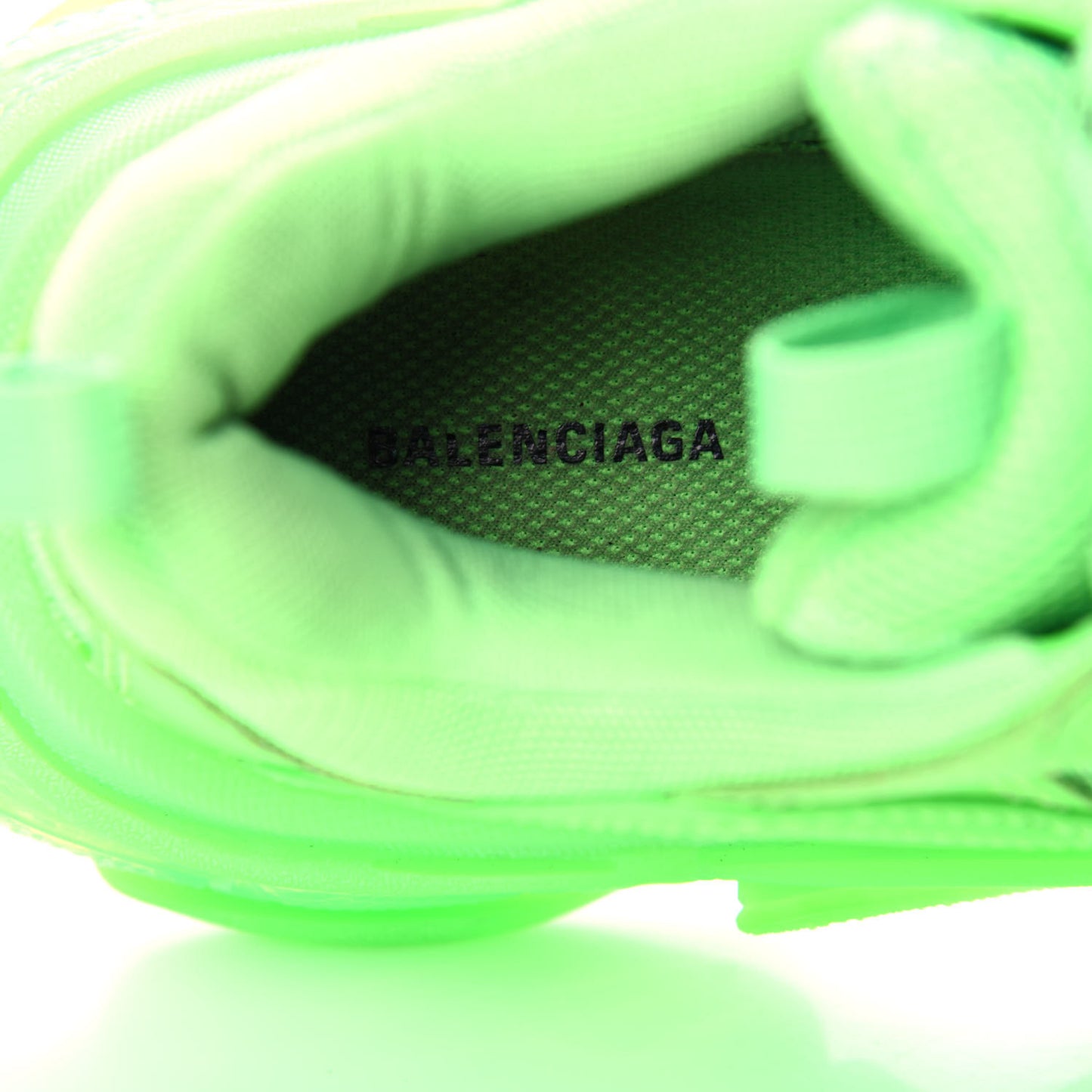Fabric Mesh Clear Sole Womens Triple S Sneakers 37 Fluo Green