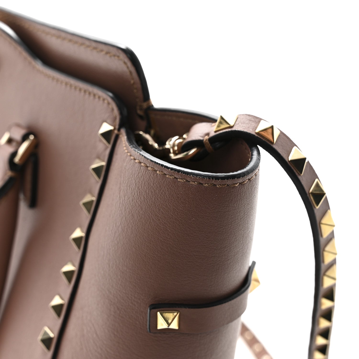 Valentino Garavani Vitello Small Rockstud Double Handle Tote