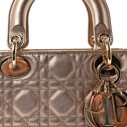 Christian Dior Metallic Lambskin Cannage Small My ABCDior Lady Dior Gold 7 of 9