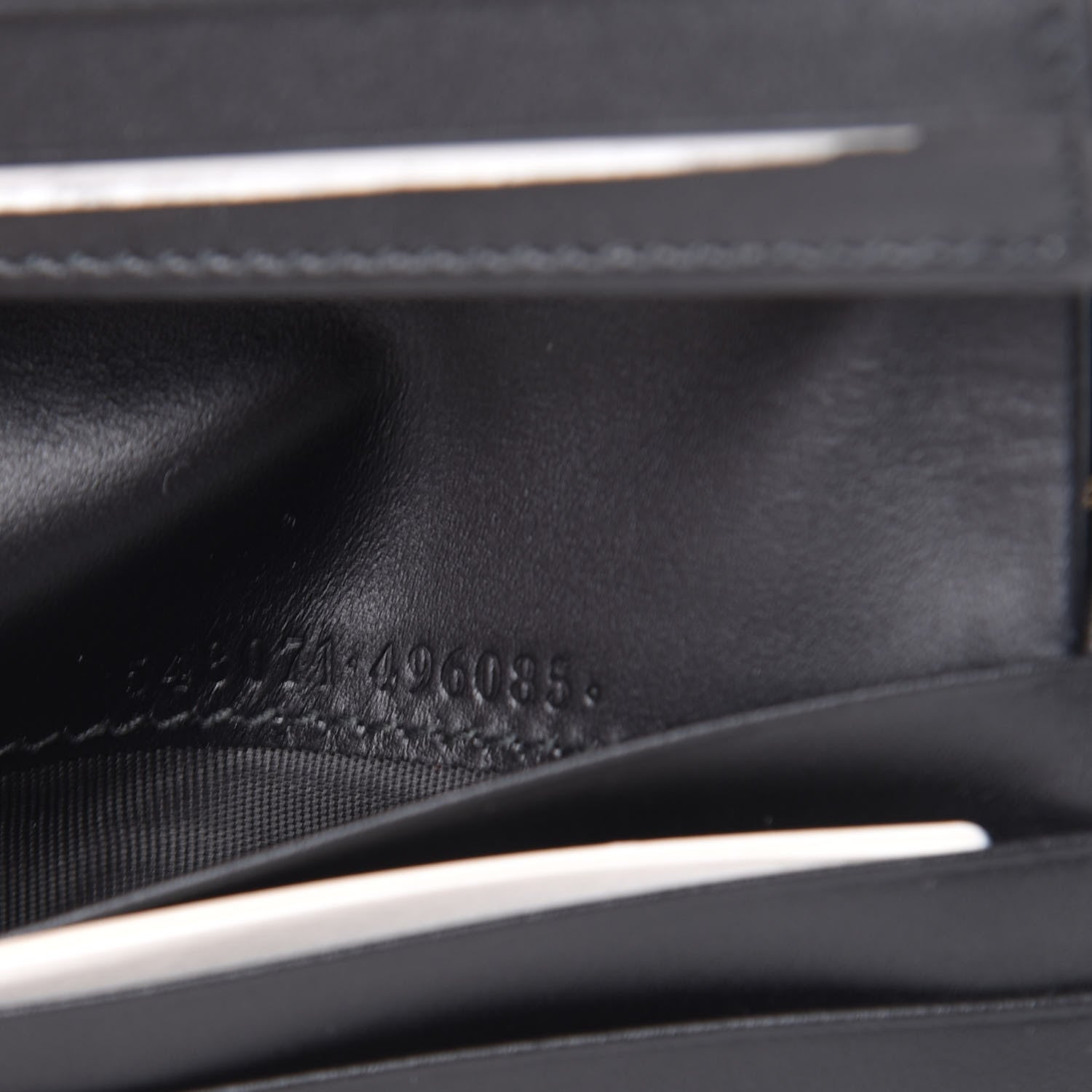 Gucci Calfskin Diagonal GG Card Case Black Gold 7 of 8