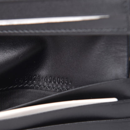 Gucci Calfskin Diagonal GG Card Case Black Gold 7 of 8