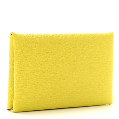 Hermes Chevre Mysore Calvi Card Case Lime 3 of 8
