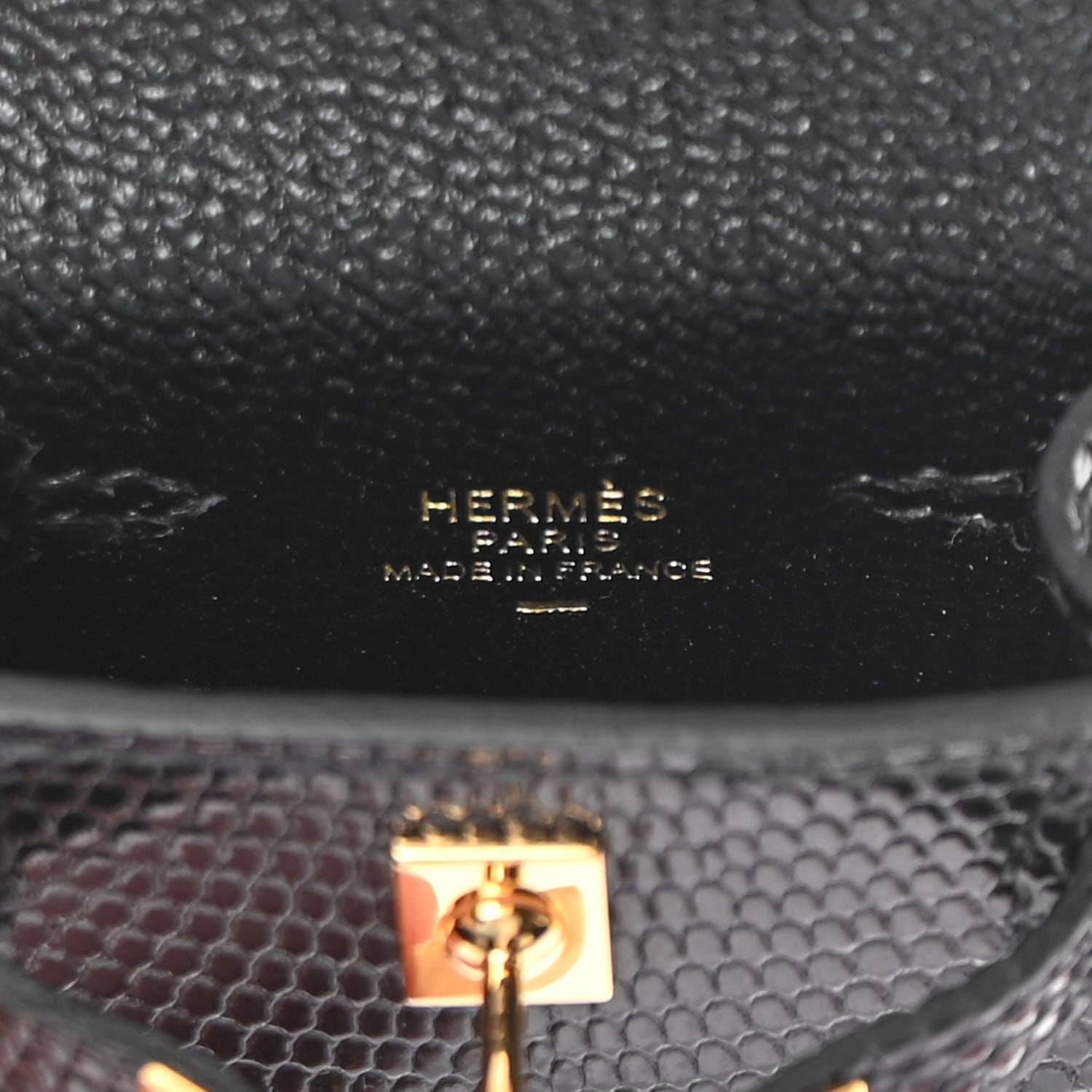 Hermes Lizard Mini Kelly Twilly Bag Charm Black 4 of 5