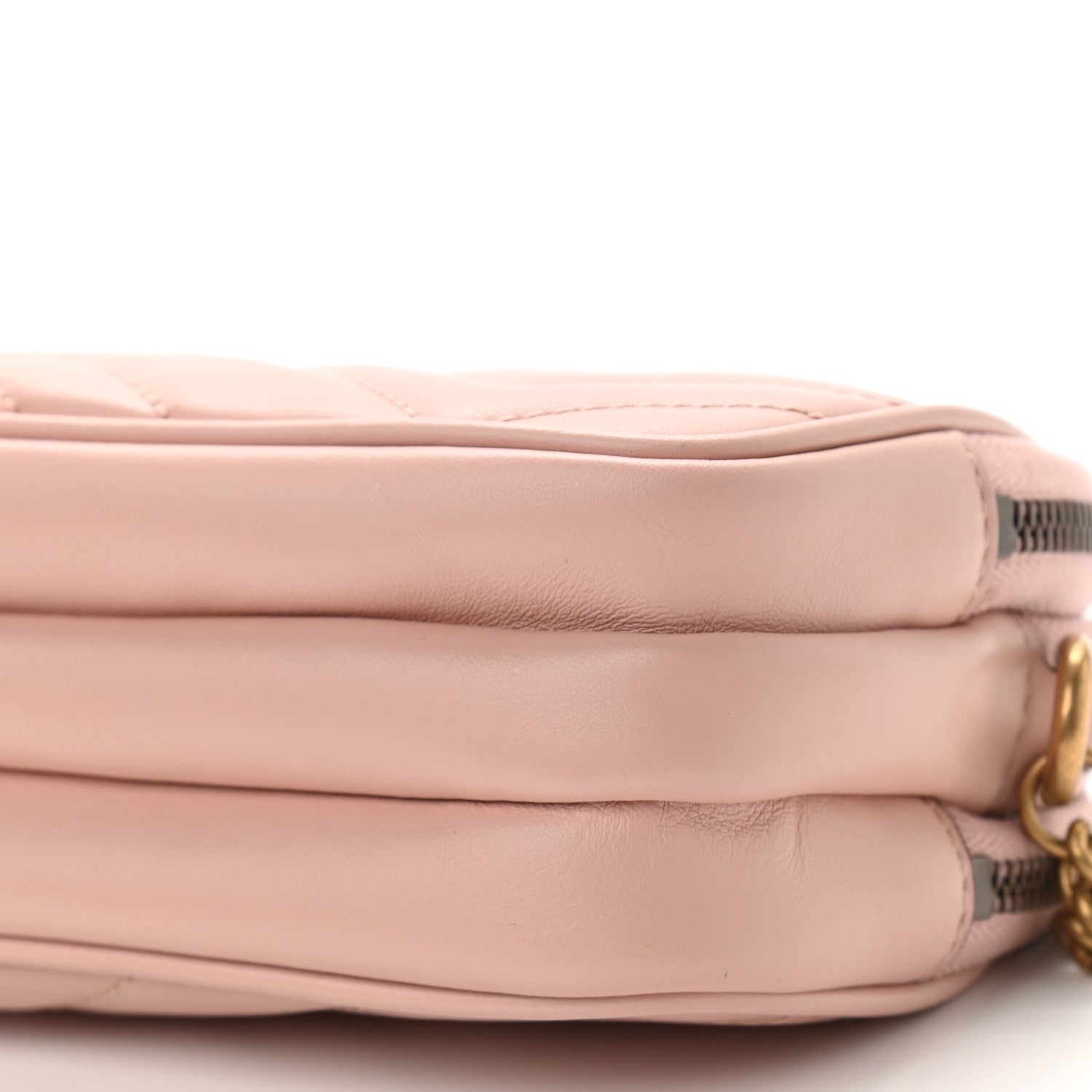 Gucci Calfskin Matelasse Mini GG Marmont Chain Crossbody Bag Perfect Pink 12 of 13