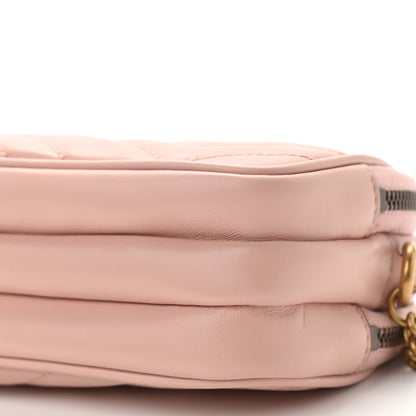 Gucci Calfskin Matelasse Mini GG Marmont Chain Crossbody Bag Perfect Pink 12 of 13