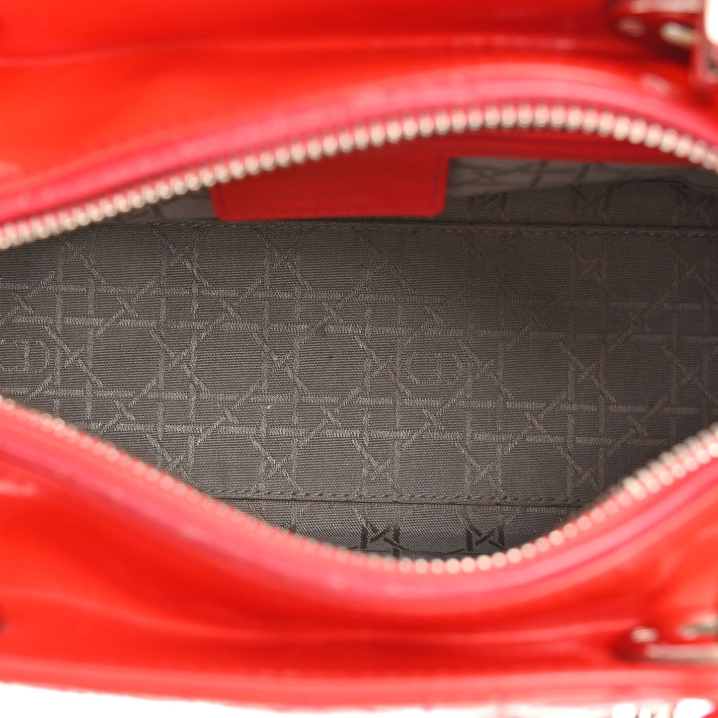 Patent Cannage Medium Lady Dior Red