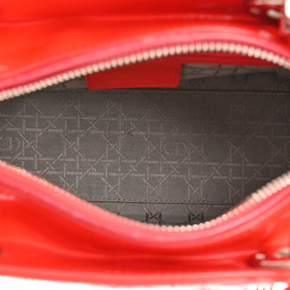 Christian Dior Patent Cannage Medium Lady Dior Red 5 of 15