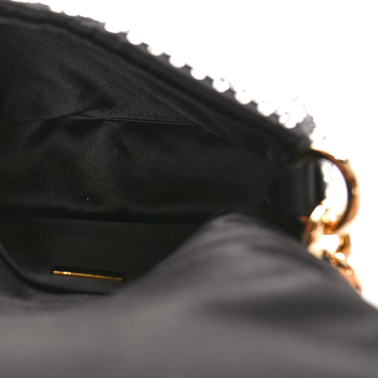 Prada Satin Crystal Mini Bag With Chain Black 5 of 8