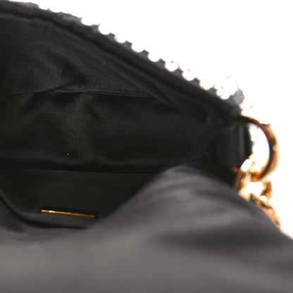 Prada Satin Crystal Mini Bag With Chain Black 5 of 8