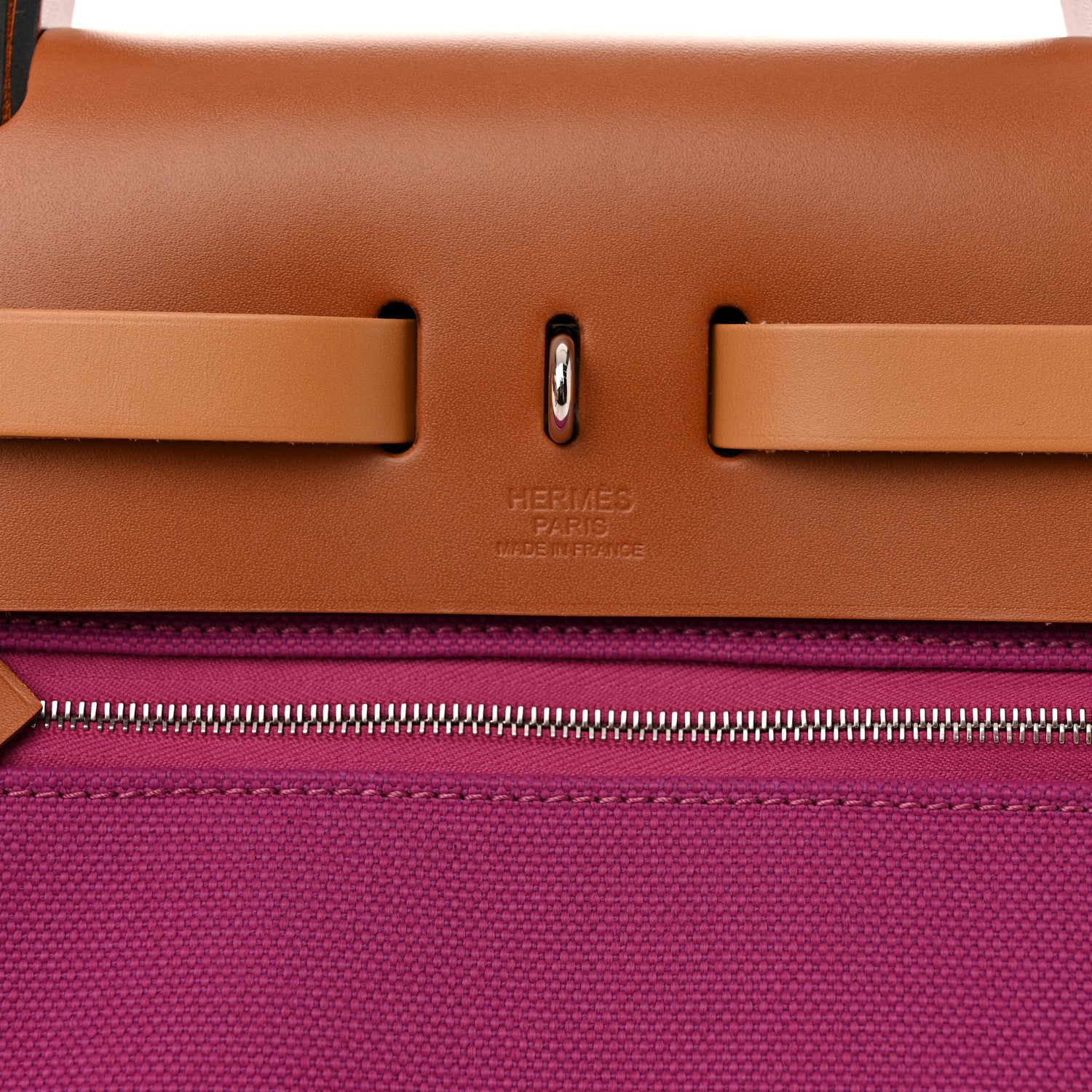 Hermes Toile Militaire Vache Hunter Herbag Zip Retourne 31 PM Rose Pourpre Fauve 7 of 12