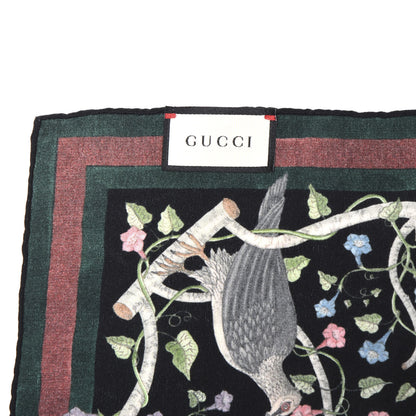 Gucci Silk Floral Condor Square Handkerchief Black 2 of 3