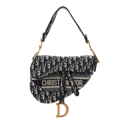 Christian Dior Oblique Embroidered Saddle Bag Blue 1 of 12