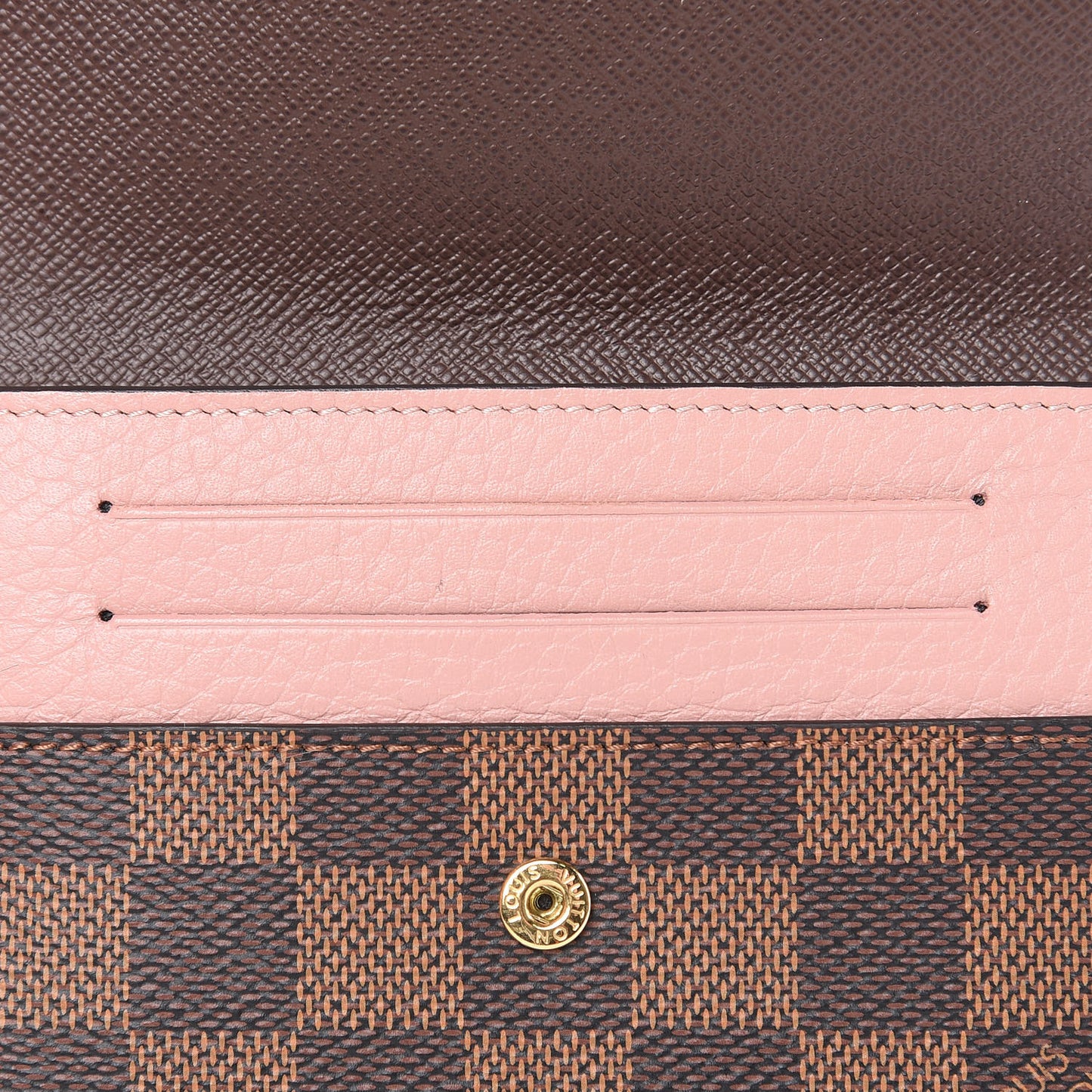 Damier Ebene Normandy Compact Wallet Rose Ballerine