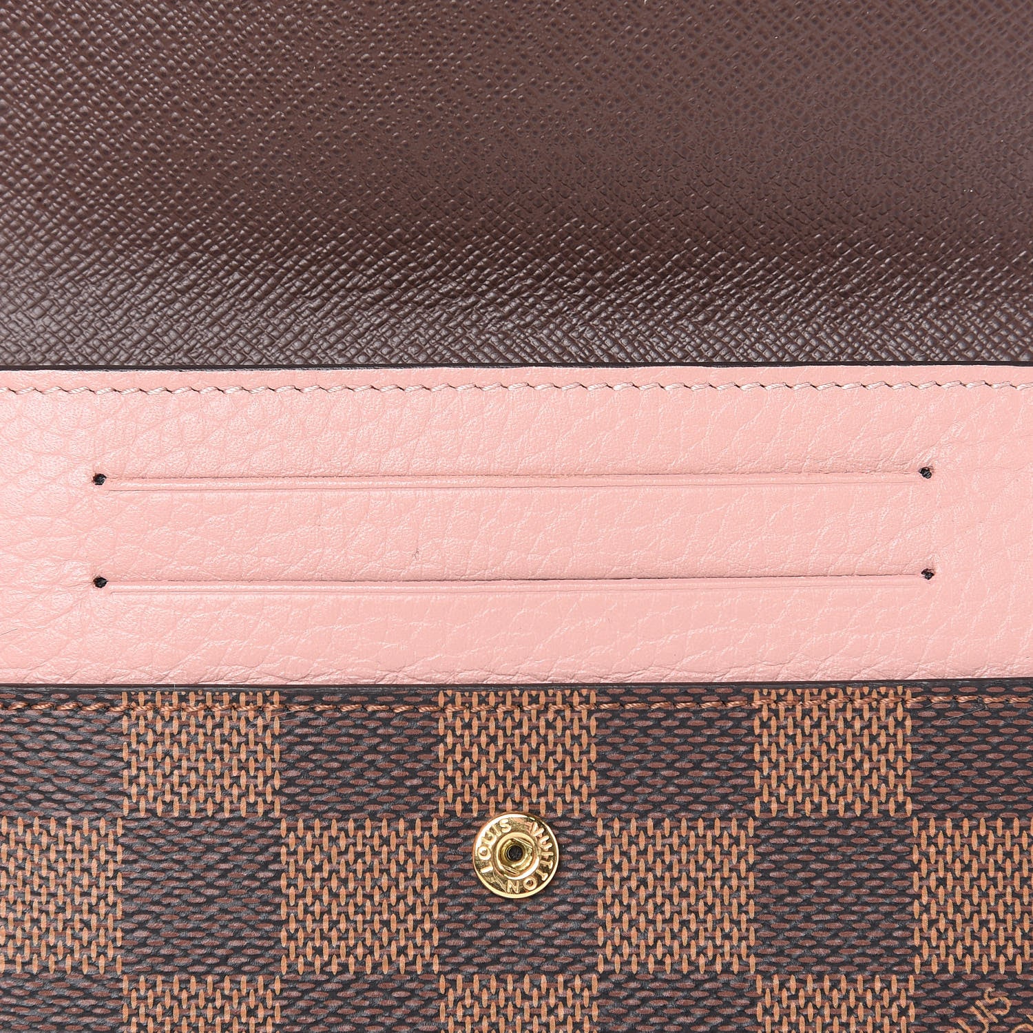 Louis Vuitton Damier Ebene Normandy Compact Wallet Rose Ballerine 8 of 9