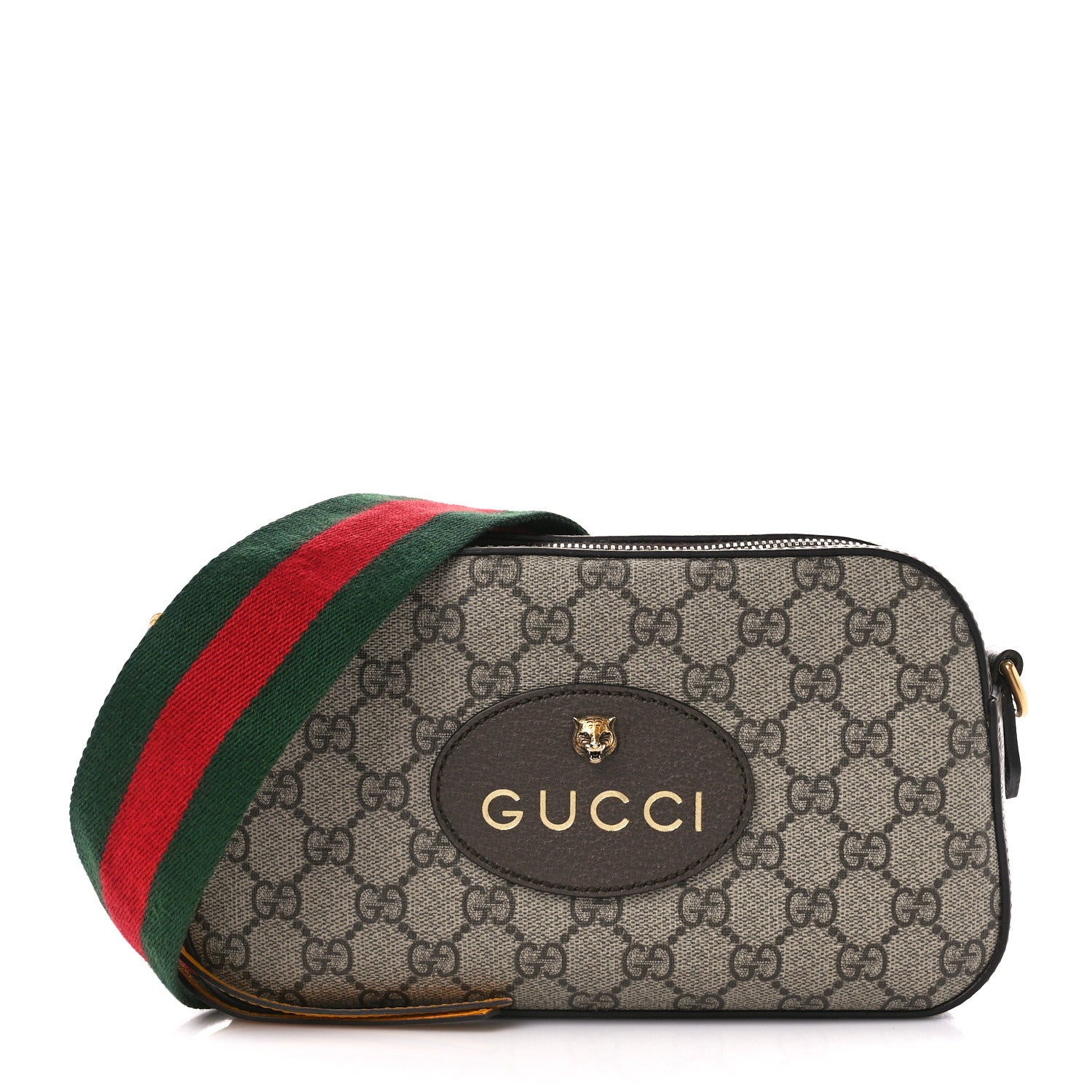 Gucci GG Supreme Monogram Web Neo Vintage Shoulder Bag Beige New Acero Crop 1 of 11