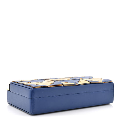 Chanel Lambskin Métiers d’Art Kiss Lock Clutch Blue Gold 4 of 10