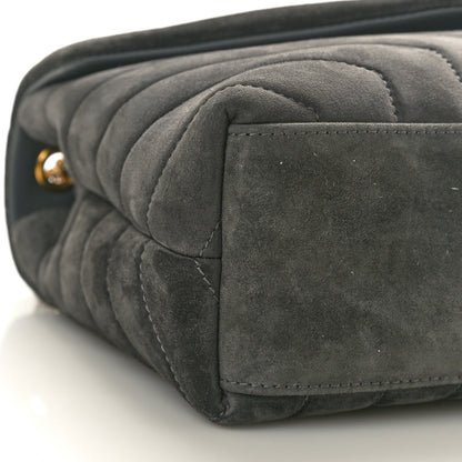 Saint Laurent Suede Calfskin Y Quilted Monogram Small Loulou Chain Satchel Storm 10 of 11