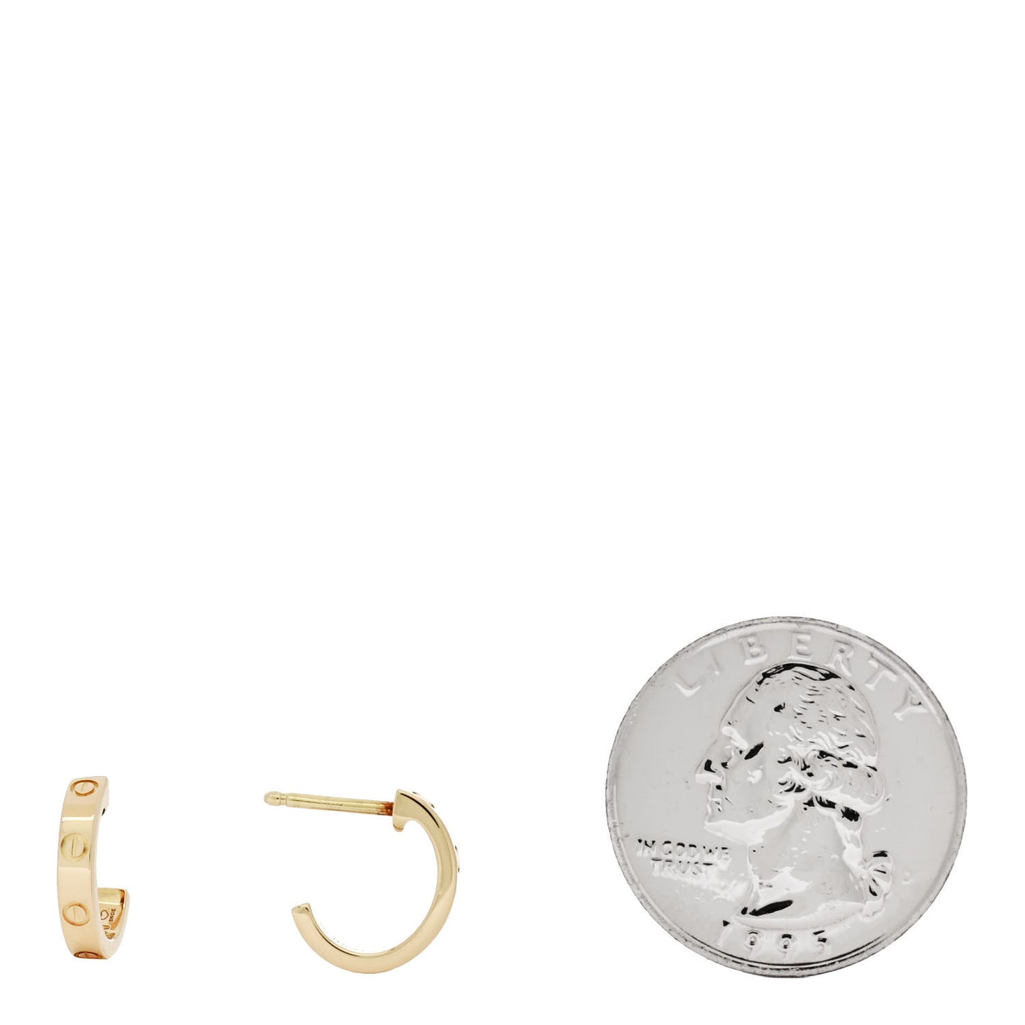 18K Yellow Gold Small LOVE Hoop Earrings