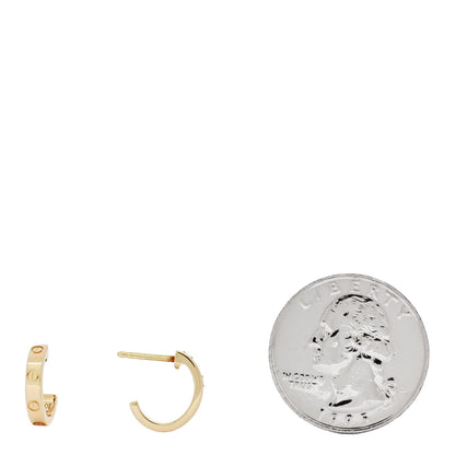 Cartier 18K Yellow Gold Small LOVE Hoop Earrings 2 of 5