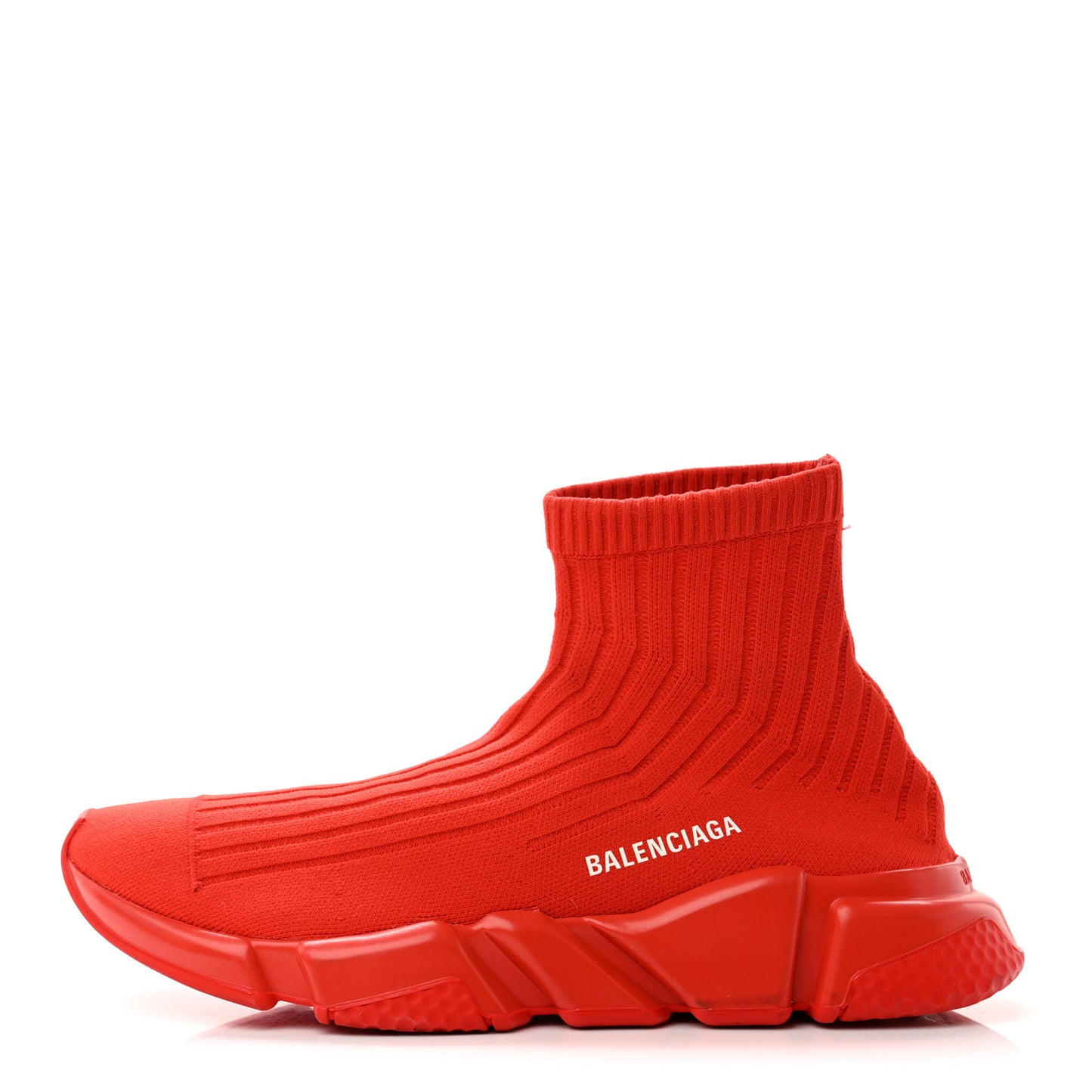 Ribbed Effect Knit Mens Speed Sneakers 42 Rouge