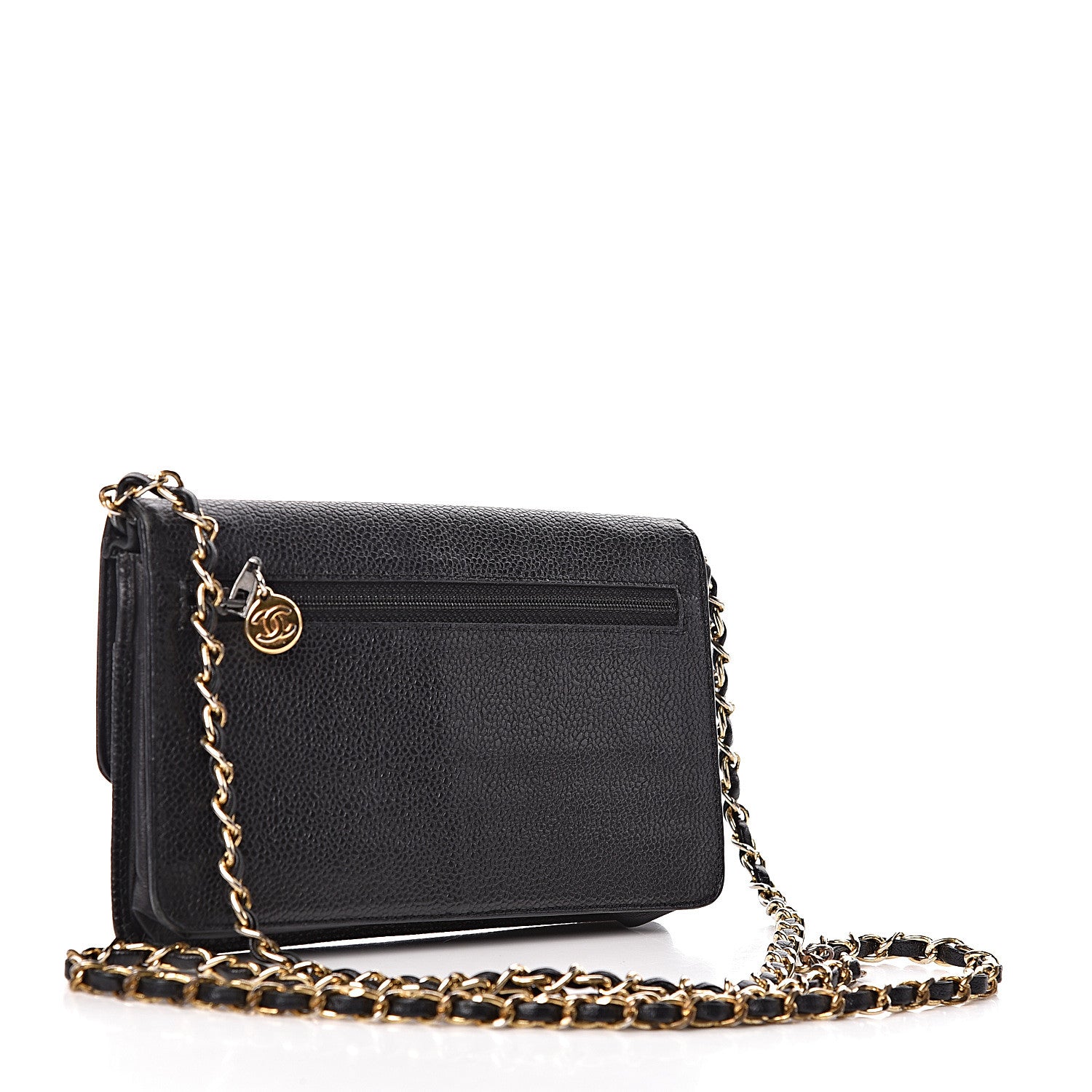 Chanel Caviar Timeless CC Wallet On Chain WOC Black 3 of 18