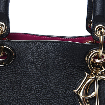 Christian Dior Bullcalf Medium Diorissimo Tote Black Rose Indien 9 of 10