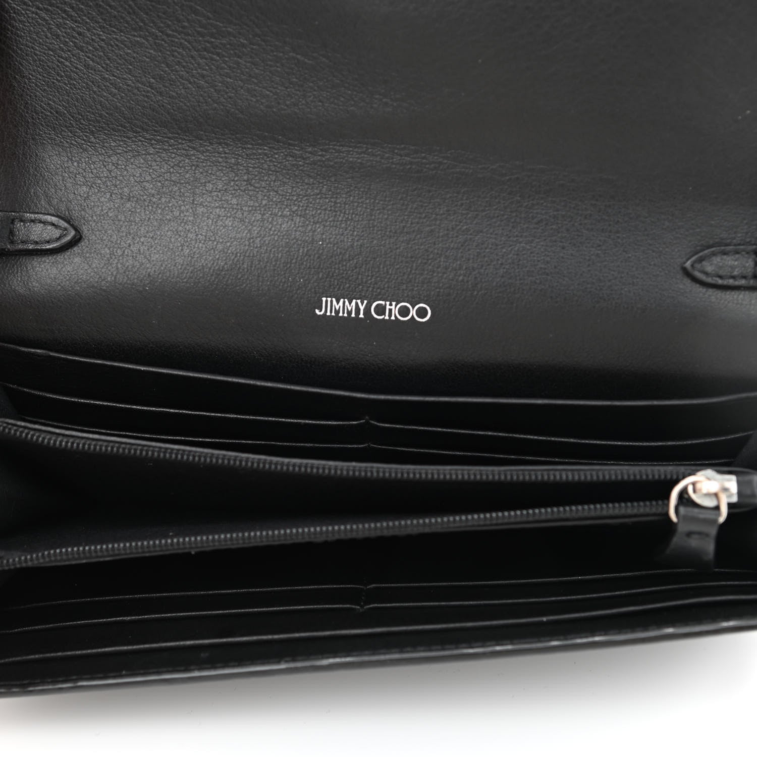 Jimmy Choo Calfskin Crystal Cheri Wallet on Chain Bag Black 5 of 11