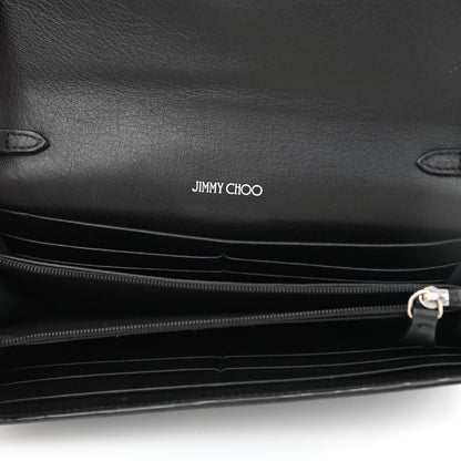 Jimmy Choo Calfskin Crystal Cheri Wallet on Chain Bag Black 5 of 11