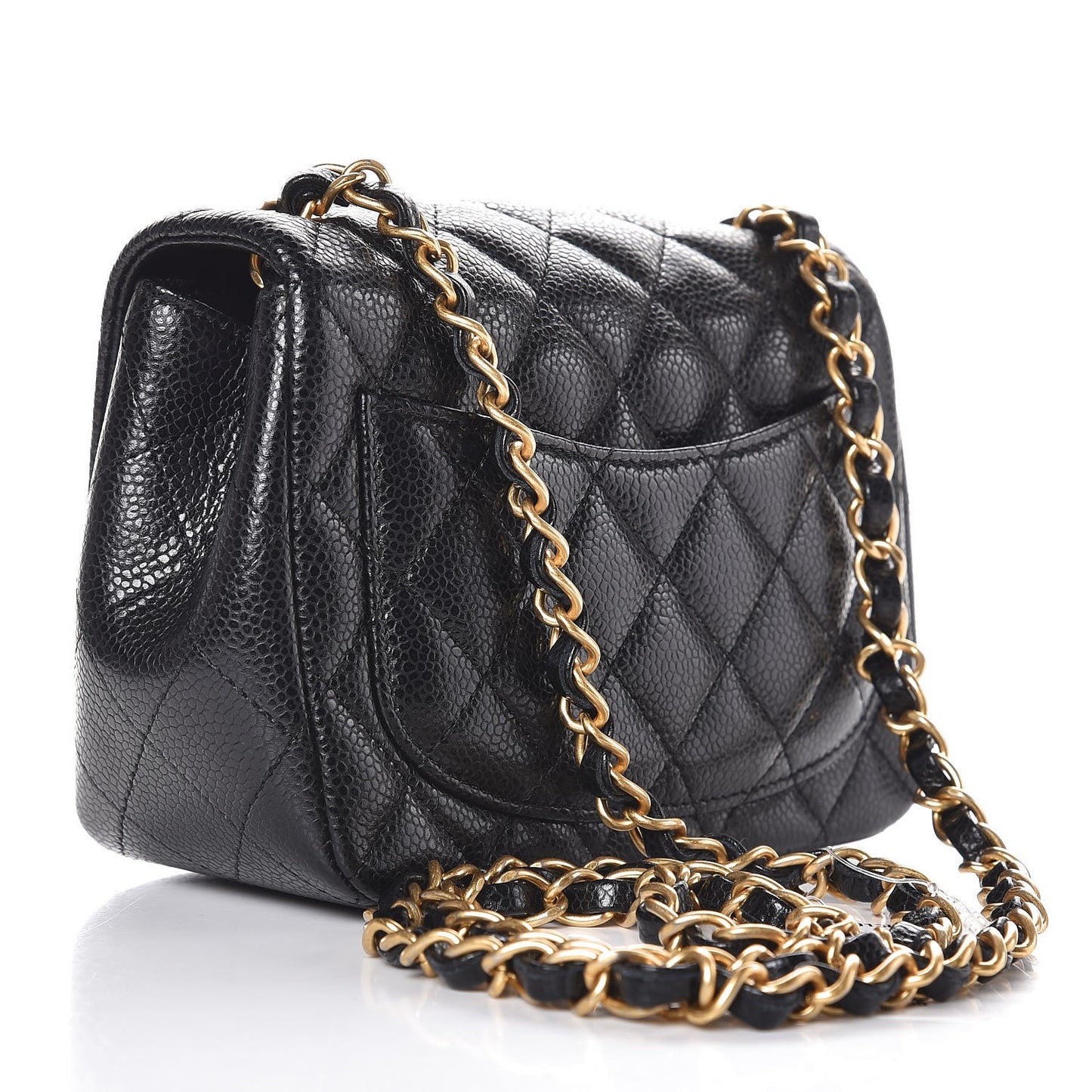 Caviar Quilted Mini Square Flap Black