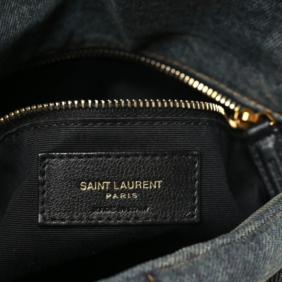 Denim Quilted Small Loulou Puffer Monogram Chain Satchel Blue Cinnamon