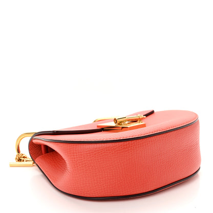 Chloe Grained Calfskin Lambskin Mini Drew Shoulder Bag Coral Pop 4 of 10
