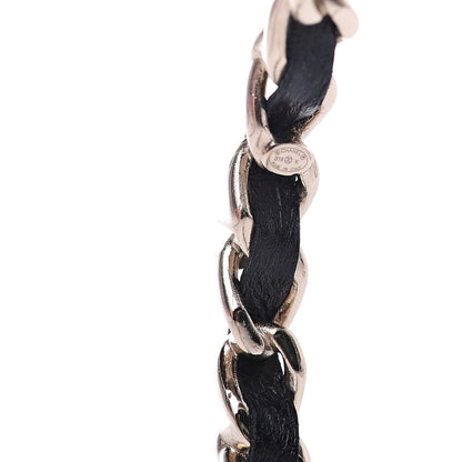 Chanel Lambskin Pearl CC Chain Hoop Earrings Gold Black 4 of 5